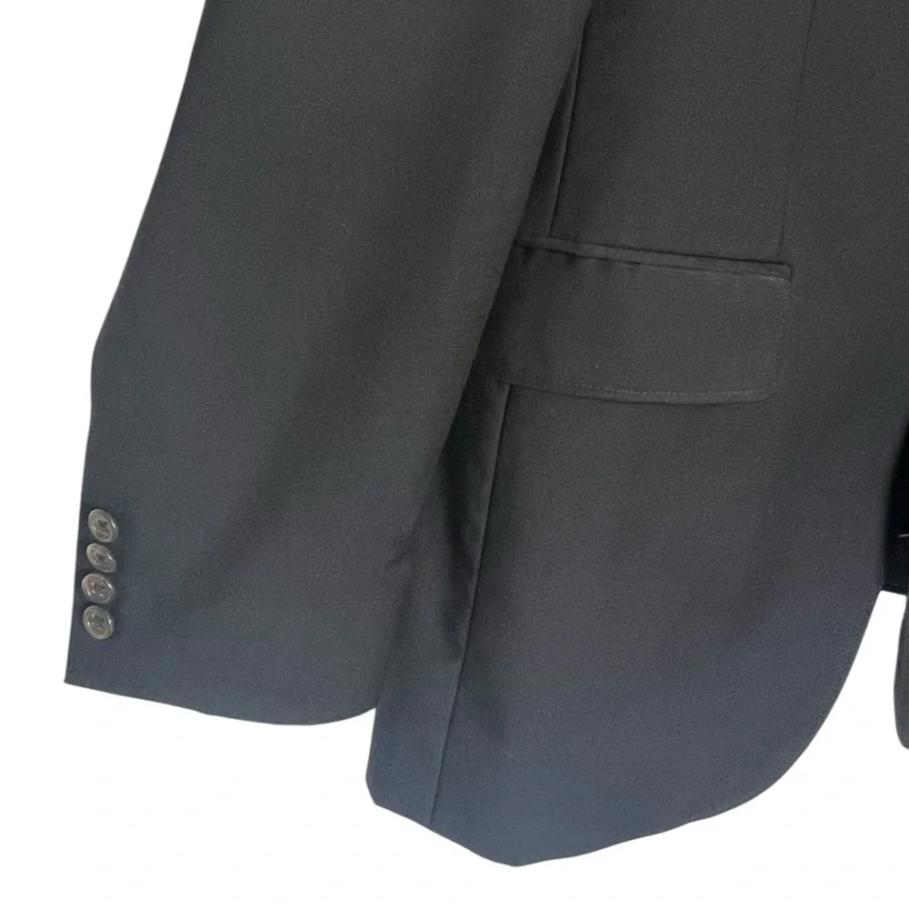 J Crew Italian Wool Blazer 42L Navy Blue 3 Button Classic Tailored Old Money